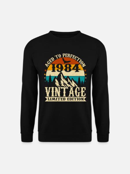 Vintage 1984 Retro Jahrgang Geburtstag Geschenk - Unisex Pullover - Schwarz
