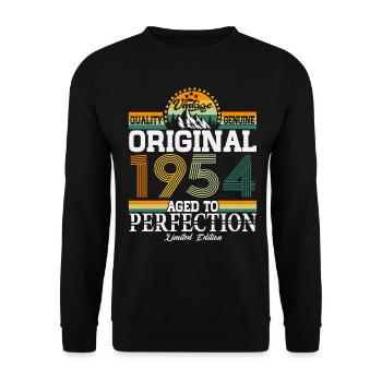 Original 1954 Vintage Vintage anniversaire rétro - Sweat-shirt Unisexe - noir - Devant - Alina (178cm) & Michal (187cm)
