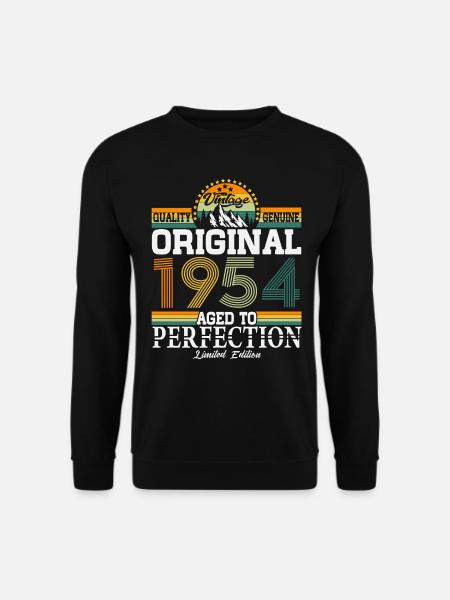 Original 1954 Jahrgang Vintage Geburtstag Retro - Unisex Pullover - Schwarz