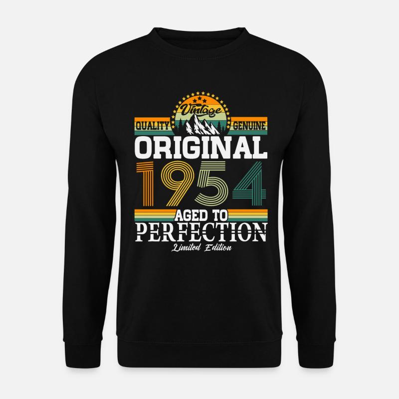 Original 1954 Jahrgang Vintage Geburtstag Retro - Unisex Pullover - Schwarz