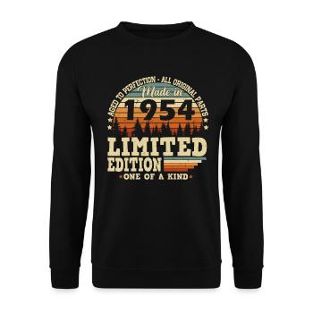1954 Jahrgang geboren Vintage Geburtstag Geschenk - Unisex Pullover - Schwarz - Vorne - Alina (178cm) & Michal (187cm)