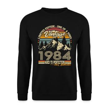 Vintage 1984 Vintage cadeau d’anniversaire rétro - Sweat-shirt Unisexe - noir - Devant - Alina (178cm) & Michal (187cm)