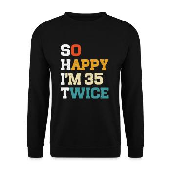 70 Anniversaire 70 Ans Né en 1954 - Sweat-shirt Unisexe - noir - Devant - Alina (178cm) & Michal (187cm)