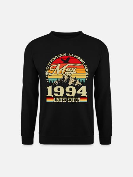Mai 1994 Jahrgang Vintage Retro Geburtstag - Unisex Pullover - Schwarz