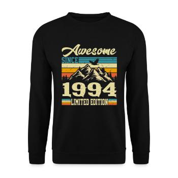 1994 Vintage Vintage cadeau d’anniversaire rétro - Sweat-shirt Unisexe - noir - Devant - Alina (178cm) & Michal (187cm)