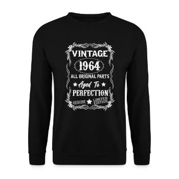 Vintage 1964 Vintage Birthday Gift - Unisex Sweatshirt - black - Front - Alina (178cm) & Michal (187cm)