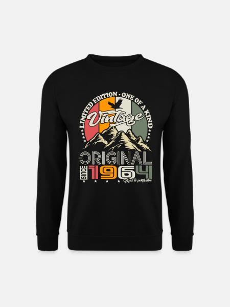 Original 1964 Vintage Jahrgang Geburtstag Retro - Unisex Pullover - Schwarz