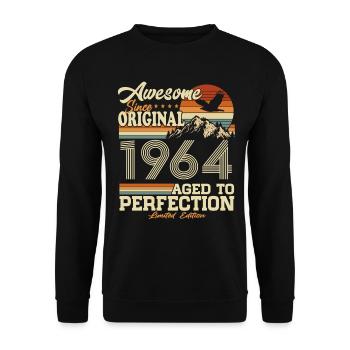 Original 1964 Vintage Vintage Birthday Gift - Unisex Sweatshirt - black - Front - Alina (178cm) & Michal (187cm)