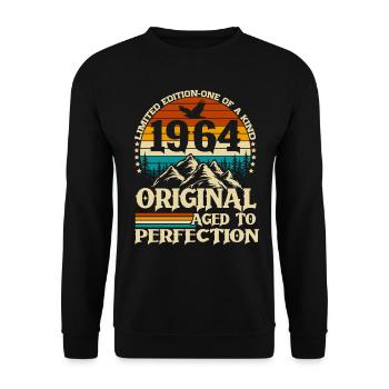 1964 Vintage Born Vintage Birthday Gift - Unisex Sweatshirt - black - Front - Alina (178cm) & Michal (187cm)