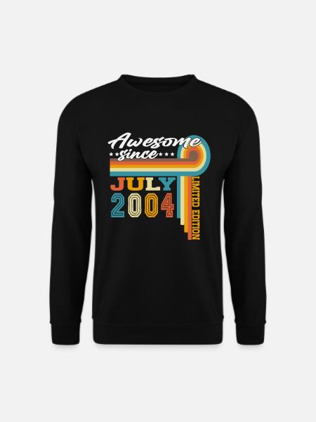 Juli 2004 Jahrgang Geburtstag Vintage Retro - Unisex Pullover - Schwarz