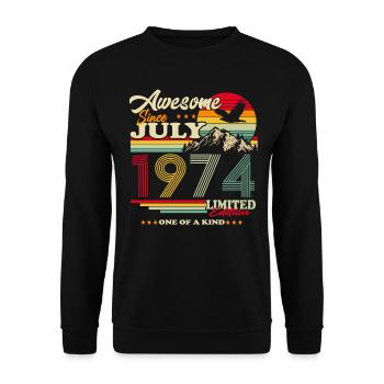 July 1974 Vintage Birthday Vintage Retro - Unisex Sweatshirt - black - Front - Alina (178cm) & Michal (187cm)