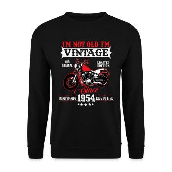 1954 Vintage Birthday Vintage Motorcycle - Unisex Sweatshirt - black - Front - Alina (178cm) & Michal (187cm)