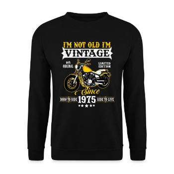 1975 Vintage Birthday Vintage Motorcycle - Unisex Sweatshirt - black - Front - Alina (178cm) & Michal (187cm)