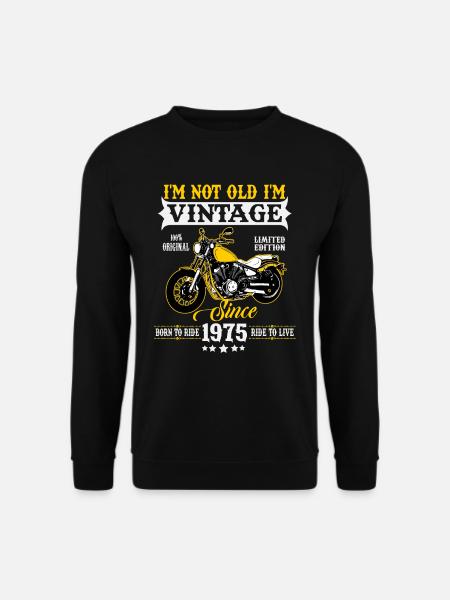 1975 Jahrgang Geburtstag Vintage Motorrad - Unisex Pullover - Schwarz