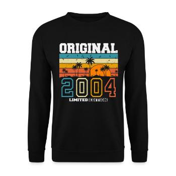 Original 2004 Jahrgang Vintage Geburtstag Geschenk - Unisex Pullover - Schwarz - Vorne - Alina (178cm) & Michal (187cm)