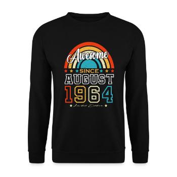 August 1964 Jahrgang Vintage Retro Geburtstag - Unisex Pullover - Schwarz - Vorne - Alina (178cm) & Michal (187cm)