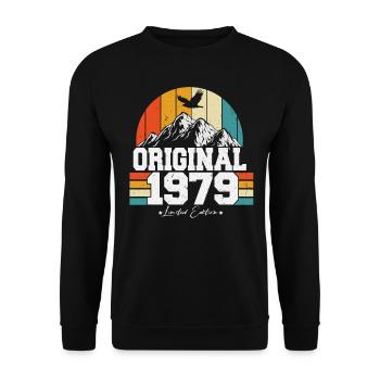 Original 1979 Vintage Rétro Cadeau d’anniversaire - Sweat-shirt Unisexe - noir - Devant - Alina (178cm) & Michal (187cm)