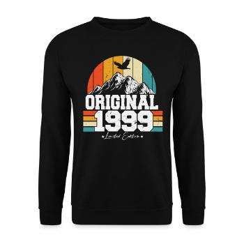 Original 1999 Vintage Retro Cadeau d’anniversaire - Sweat-shirt Unisexe - noir - Devant - Alina (178cm) & Michal (187cm)