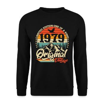 Original 1979 Vintage Rétro Cadeau d’anniversaire - Sweat-shirt Unisexe - noir - Devant - Alina (178cm) & Michal (187cm)