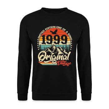 Original 1999 Vintage Retro Cadeau d’anniversaire - Sweat-shirt Unisexe - noir - Devant - Alina (178cm) & Michal (187cm)