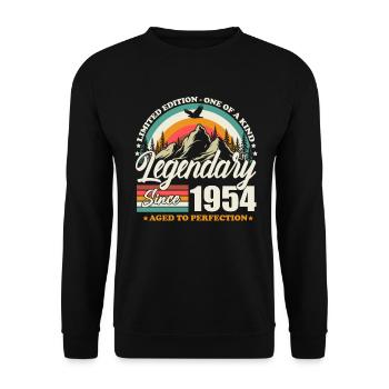 Legendary Since 1954 Vintage Birthday Gift - Unisex Sweatshirt - black - Front - Alina (178cm) & Michal (187cm)