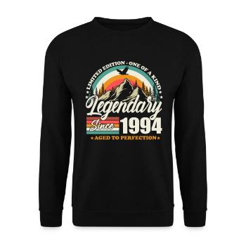 Legendary Since 1994 Vintage Birthday Gift - Unisex Sweatshirt - black - Front - Alina (178cm) & Michal (187cm)