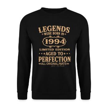 Legenden wurden 1994 geboren - Unisex Pullover - Schwarz - Vorne - Alina (178cm) & Michal (187cm)