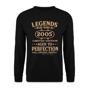 Des légendes sont nées en 2005 - Sweat-shirt Unisexe - noir - Devant - Alina (178cm) & Michal (187cm)
