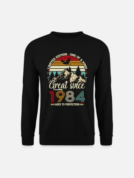 1984 Vintage Born Vintage Cadeau d’anniversaire - Sweat-shirt Unisexe - noir