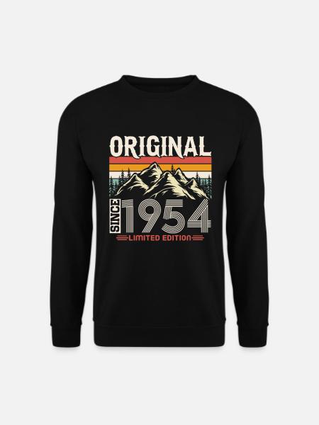 1954 Jahrgang geboren Geburtstag Vintage Retro - Unisex Pullover - Schwarz