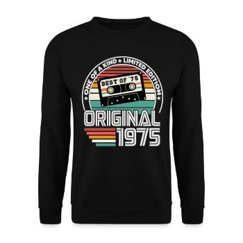 1975 Vintage Rétro Cadeau d’anniversaire - Sweat-shirt Unisexe - noir - Devant - Alina (178cm) & Michal (187cm)