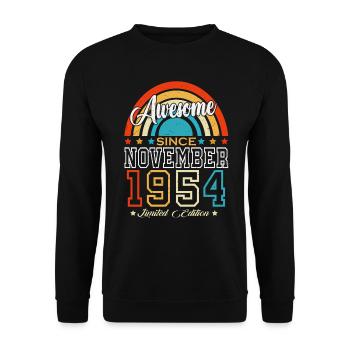 Novembre 1954 Vintage Vintage Rétro Anniversaire - Sweat-shirt Unisexe - noir - Devant - Alina (178cm) & Michal (187cm)