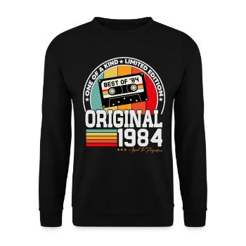 Original 1984 Vintage Cadeau d’anniversaire Rétro - Sweat-shirt Unisexe - noir - Devant - Alina (178cm) & Michal (187cm)