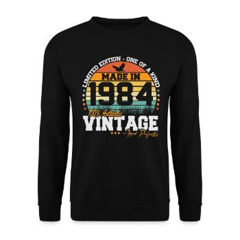 Né en 1984 Cadeau d’anniversaire vintage - Sweat-shirt Unisexe - noir - Devant - Alina (178cm) & Michal (187cm)