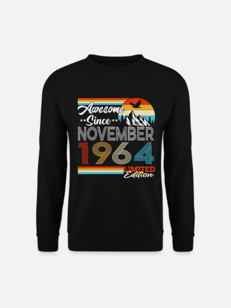 November 1964 Jahrgang Retro Geburtstag Geschenk - Unisex Pullover - Schwarz