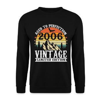 2006 Vintage Anniversaire Cadeau Rétro - Sweat-shirt Unisexe - noir - Devant - Alina (178cm) & Michal (187cm)