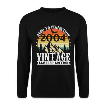 2004 Vintage Anniversaire Cadeau Rétro - Sweat-shirt Unisexe - noir - Devant - Alina (178cm) & Michal (187cm)