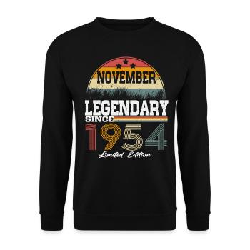 Des légendes sont nées en novembre 1954 - Sweat-shirt Unisexe - noir - Devant - Alina (178cm) & Michal (187cm)