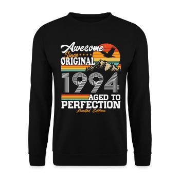 Original 1994 Vintage Rétro Cadeau d’anniversaire - Sweat-shirt Unisexe - noir - Devant - Alina (178cm) & Michal (187cm)