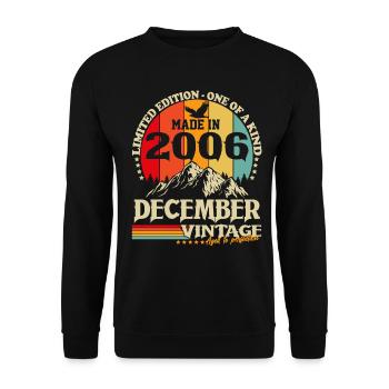 Vintage Dezember 2006 Jahrgang Retro Geburtstag - Unisex Pullover - Schwarz - Vorne - Alina (178cm) & Michal (187cm)