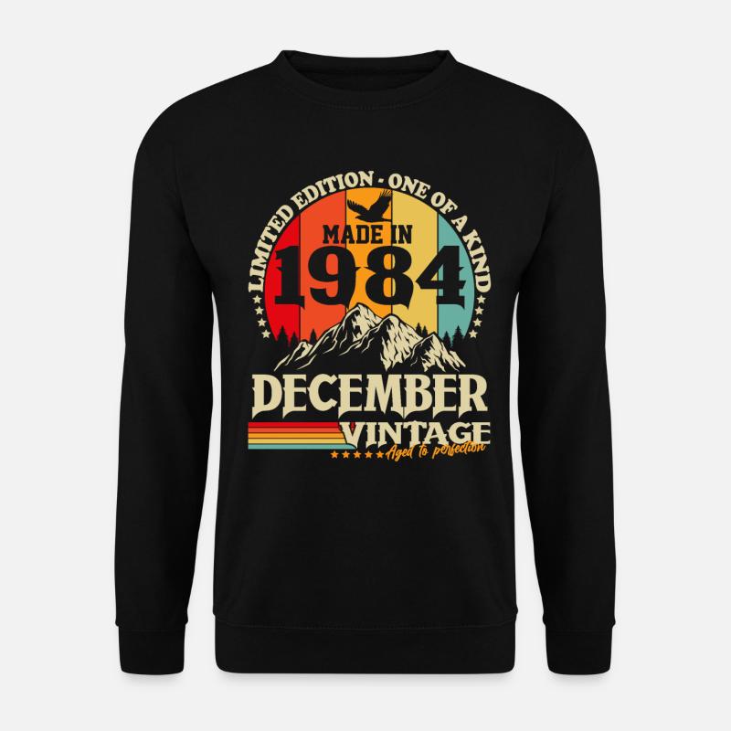 Vintage Dezember 1984 Jahrgang Retro Geburtstag - Unisex Pullover - Schwarz