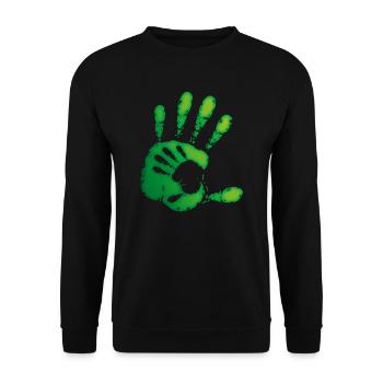 ZEIGER - GRÜN - Unisex Pullover - Schwarz - Vorne - Alina (178cm) & Michal (187cm)