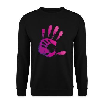 MAINS - VIOLET - Sweat-shirt Unisexe - noir - Devant - Alina (178cm) & Michal (187cm)