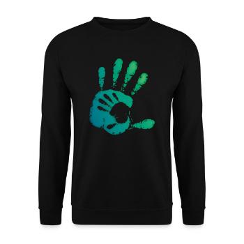 MAINS - TURQUOISE - Sweat-shirt Unisexe - noir - Devant - Alina (178cm) & Michal (187cm)