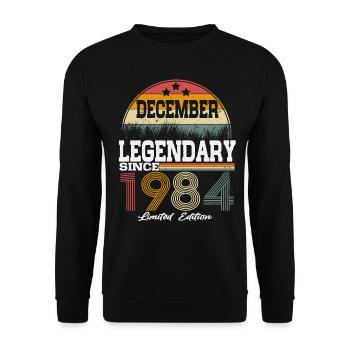 Des légendes sont nées en décembre 1984 - Sweat-shirt Unisexe - noir - Devant - Alina (178cm) & Michal (187cm)