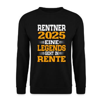 Retraité 2025 Pension Retraite 2025 Cadeau - Sweat-shirt Unisexe - noir - Devant - Alina (178cm) & Michal (187cm)