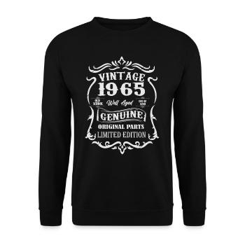 Vintage 1965 Original Jahrgang Geburtstag Geschenk - Unisex Pullover - Schwarz - Vorne - Alina (178cm) & Michal (187cm)