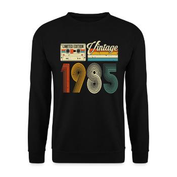 vintage 1985 limited edition 40Th Birthday - Unisex Sweatshirt - black - Front - Alina (178cm) & Michal (187cm)
