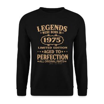 Des légendes sont nées en 1975 - Sweat-shirt Unisexe - noir - Devant - Alina (178cm) & Michal (187cm)