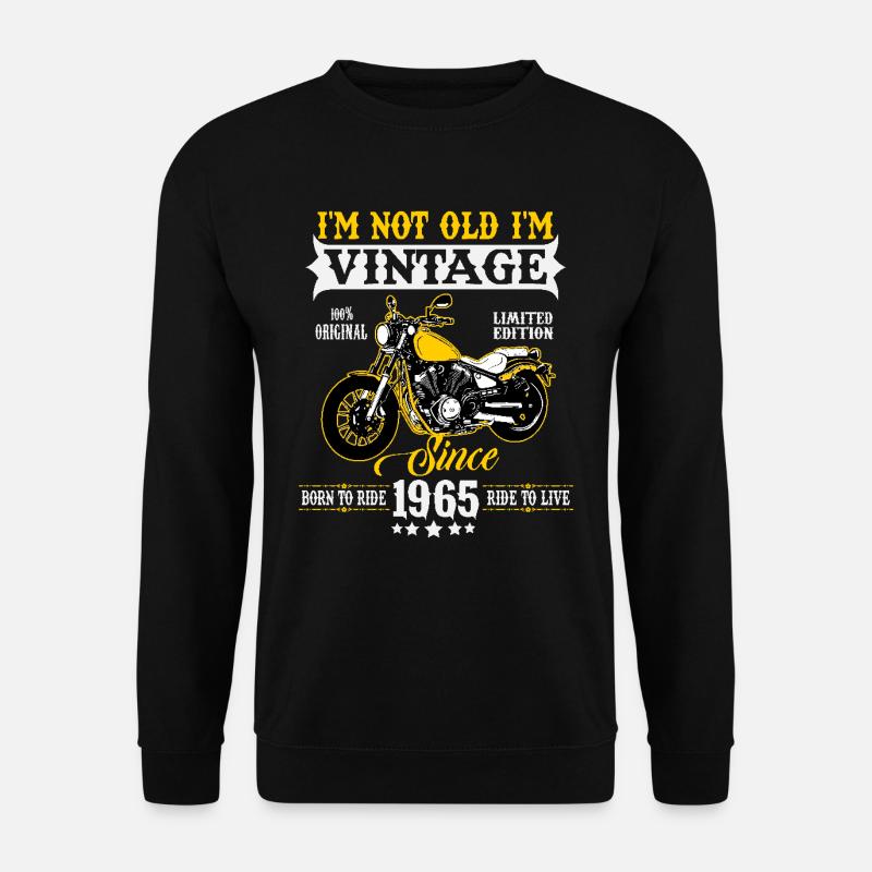 Jahrgang 1965 geboren Motorrad Motorradfahrer - Unisex Pullover - Schwarz